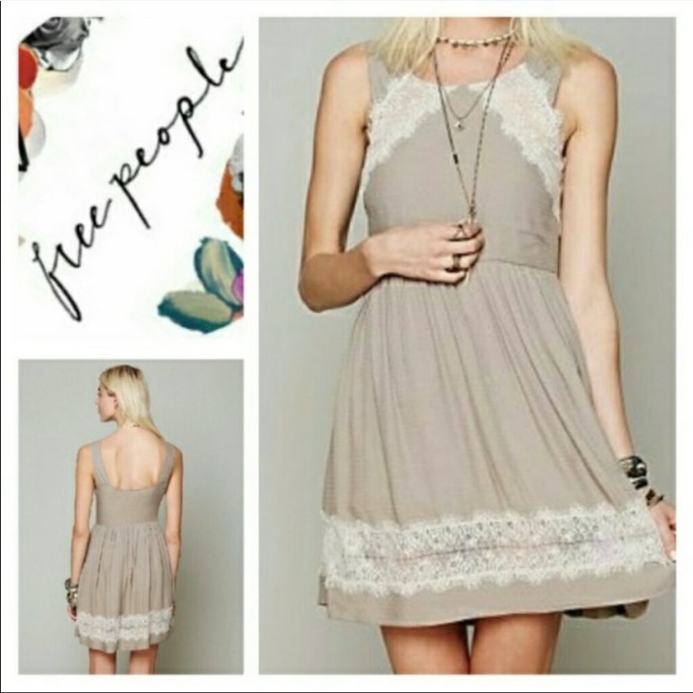 3 for $50🎉 Free people Georgia lace trim dress